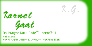 kornel gaal business card